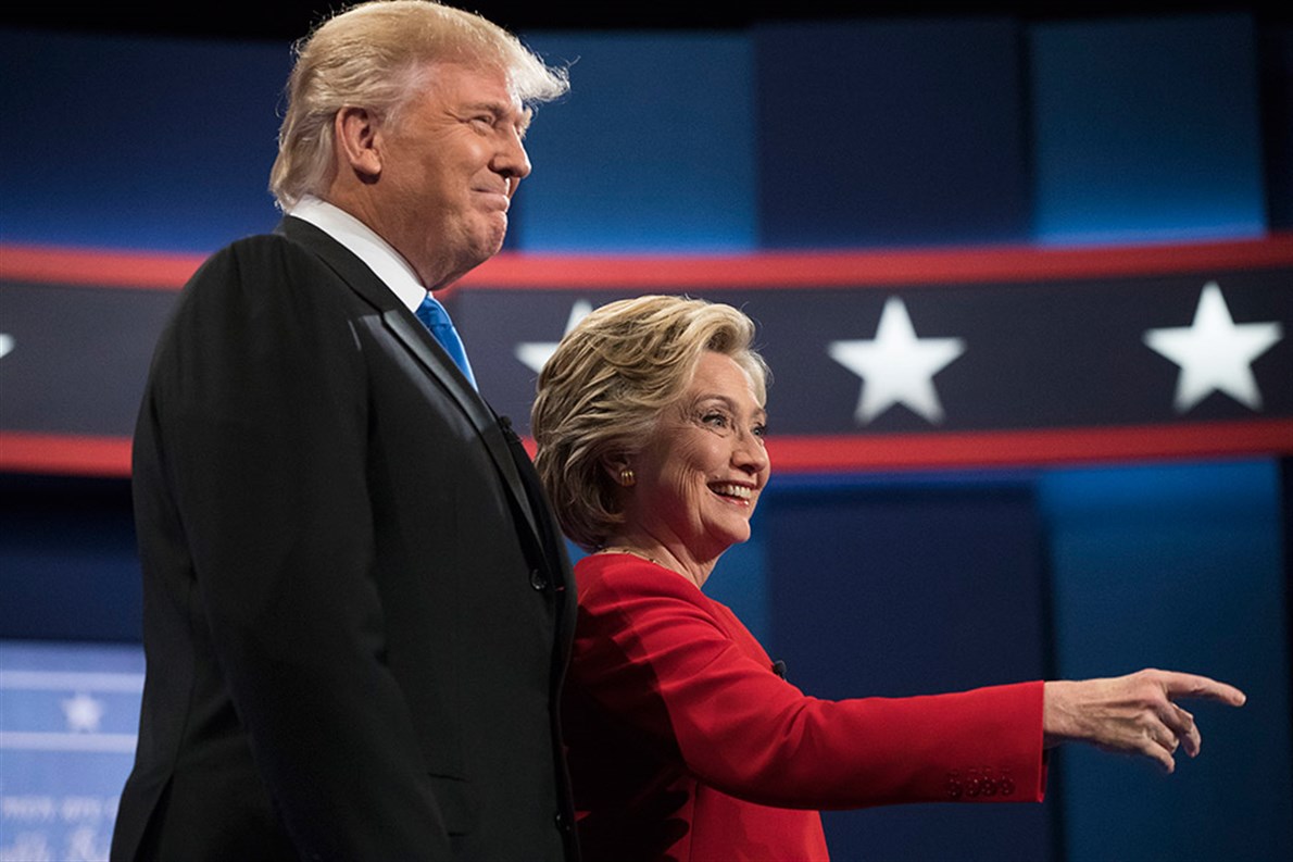 Hillary Clinton y Donald Trump durante el primer debate presidencia celebrado en la Universidad de Hofstra en Hempstead, Nueva York.