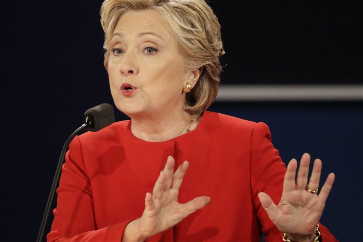 La candidata Hillary Clinton durante el debate.