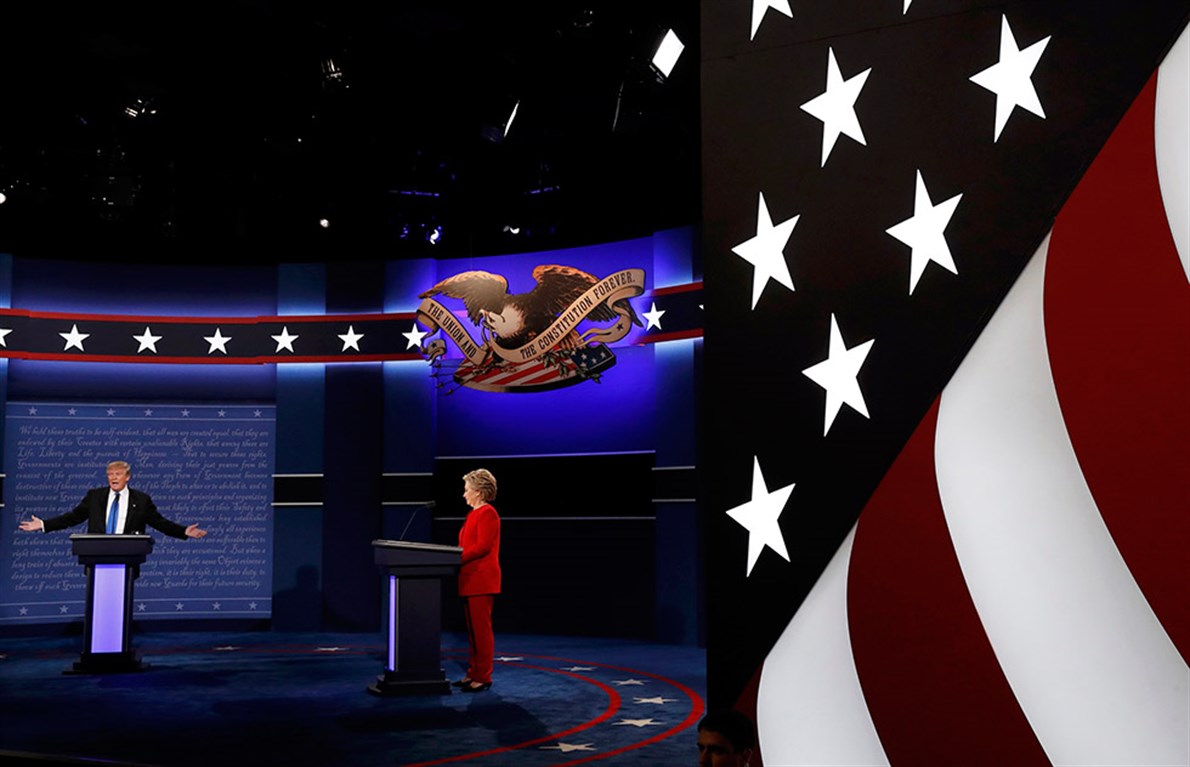 Hillary Clinton y Donald Trump durante el debate.