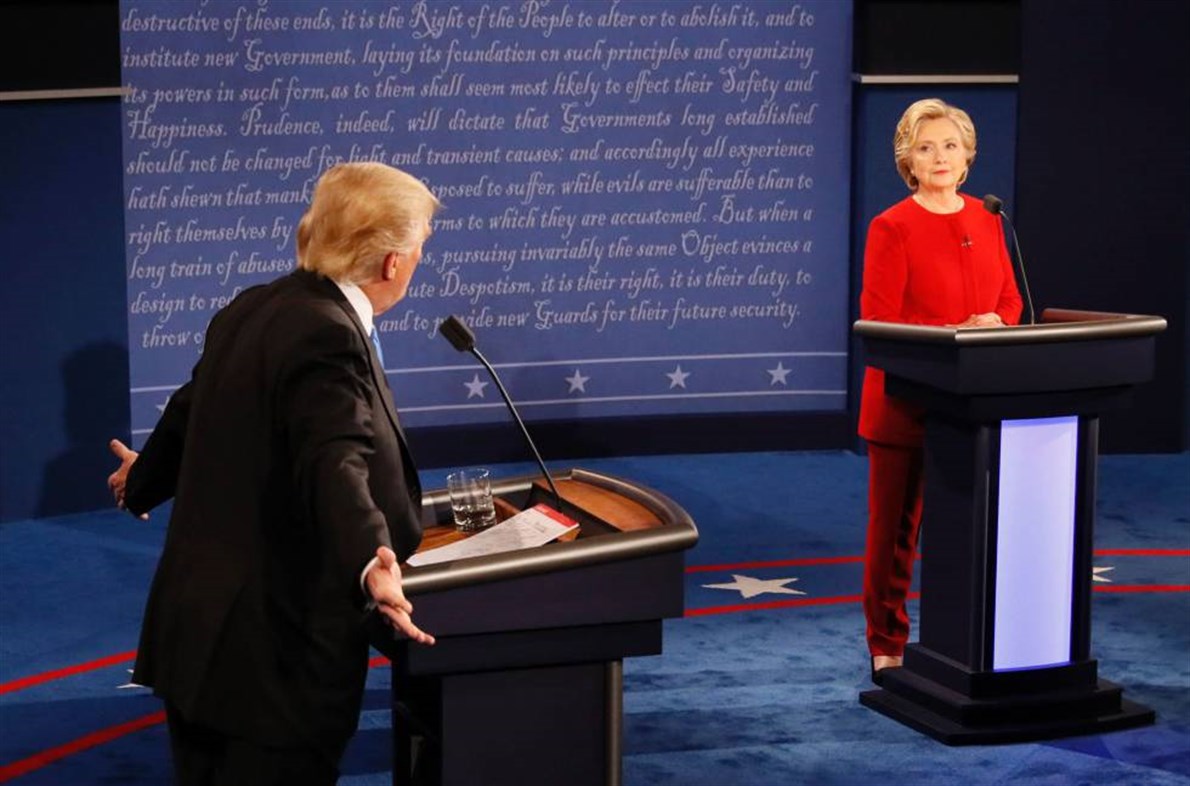Donald Trump y Hillary Clinton, durante el primer debate presidencial.