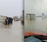 Cierran la rúa Monterrey-N. Laredo por inundación