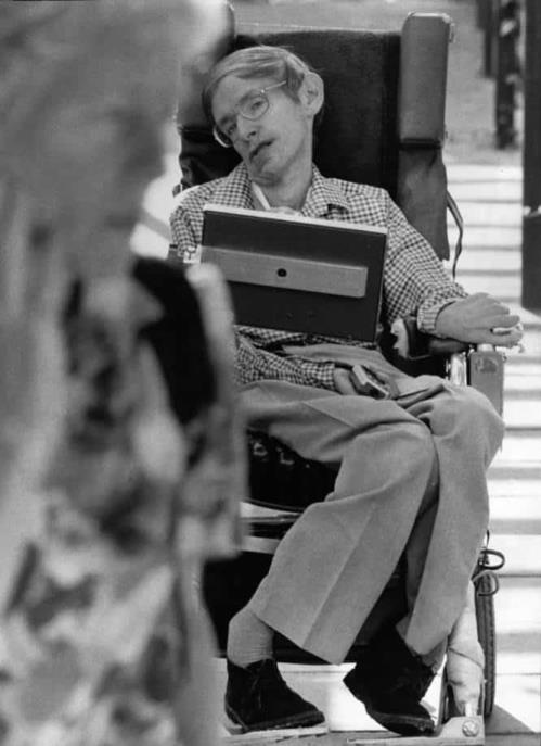 Stephen Hawking en Mazagón, Huelva, el 1 de octubre de 1991.