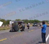 Vuelca familia de Reynosa en carretera; hay un hombre muerto y dos heridos