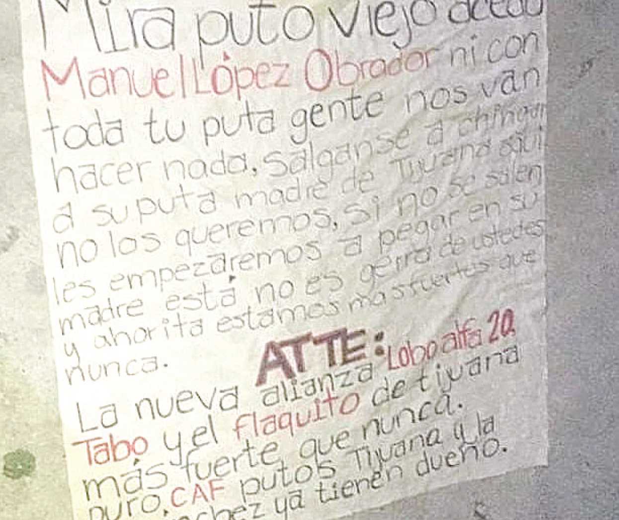 Amenaza cártel a AMLO en Tijuana