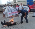 Protestan eventuales de Hospital Civil de Tampico