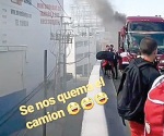 ¡Rayos, se quema camión!