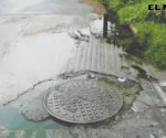 Fuga de aguas residuales en colonia Del Valle; piden intervención de Comapa