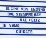 Colocan salas de cines mensajes de optimismo