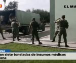 Arriban siete toneladas de insumos médicos a Sedena