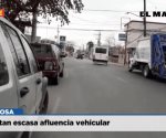 Reportan escasa afluencia vehicular