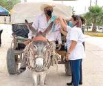 Viaja en carreta para vacunarse