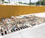 Lluvia arrastra basura y la deja en alcantarillas