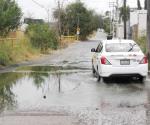 Avenida Miguel Alemán anegada de aguas negras