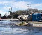 Vuelca pipa en Matamoros